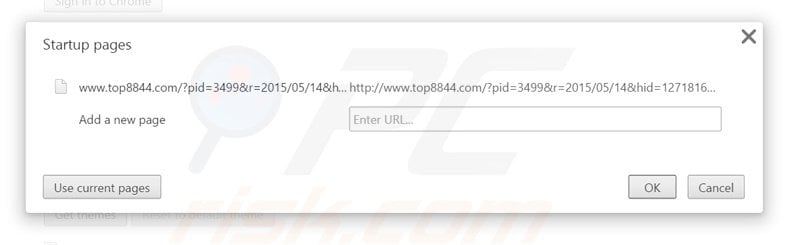 Removing top8844.com from Google Chrome homepage