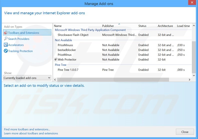Removing walermis ads from Internet Explorer step 2