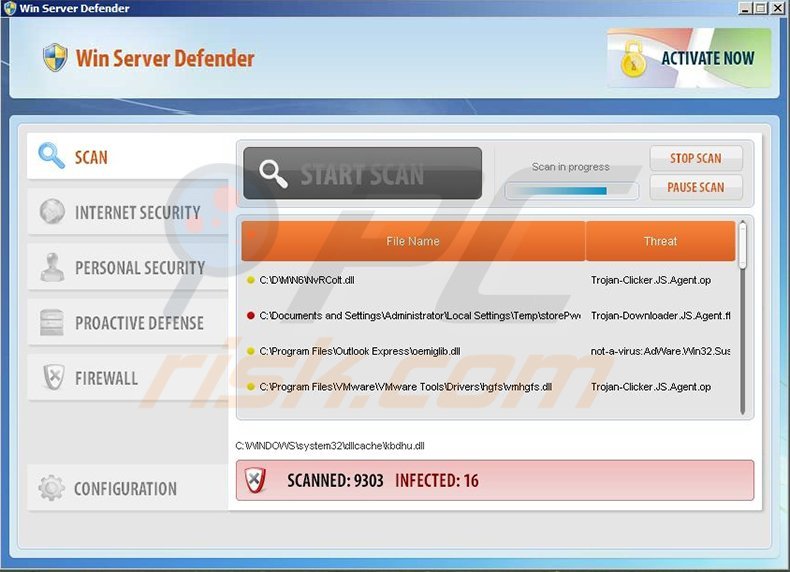 Win Server Defender rogue