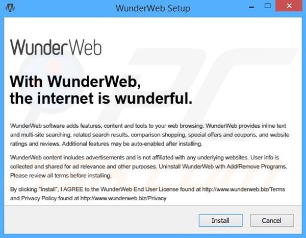 Installer used in WunderWeb adware installer