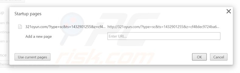 Removing 321oyun.com from Google Chrome homepage