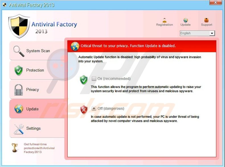 Antiviral Factory 2013 fake antivirus program