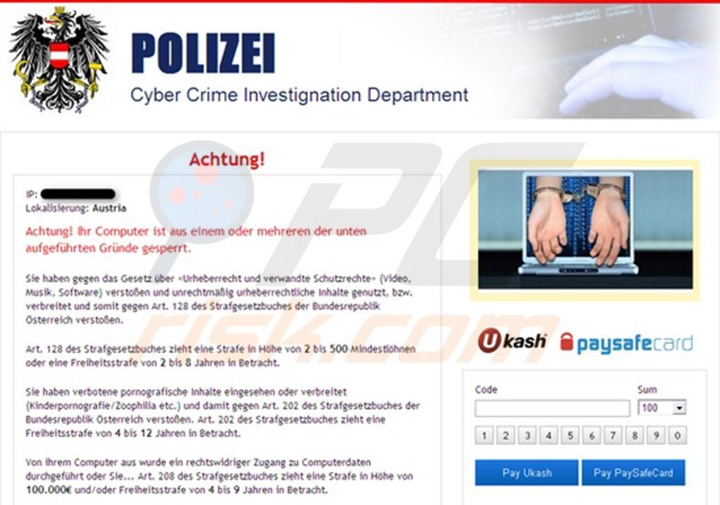Austrian Polizei Cyber Crime Investigation Department Virus