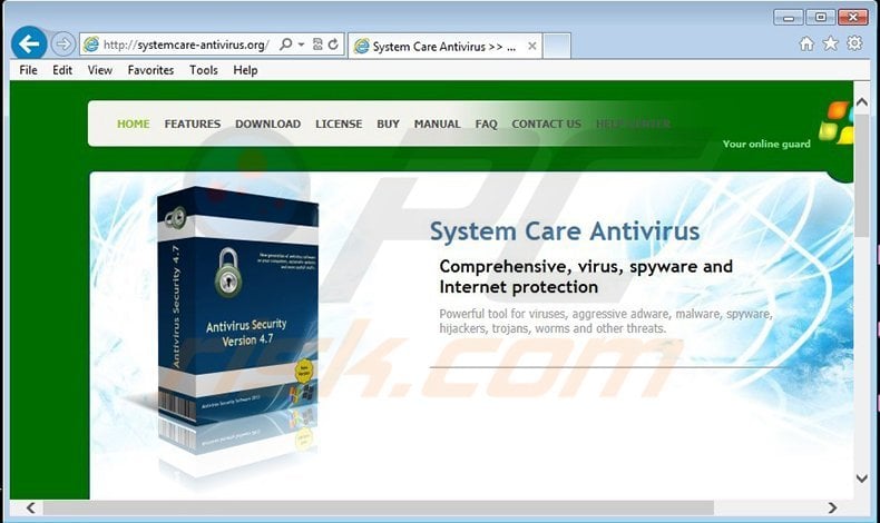 systemcare-antivirus.org - website promoting fake antivirus programs