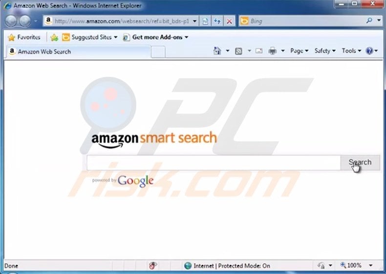 Amazon smart search toolbar (homepage)