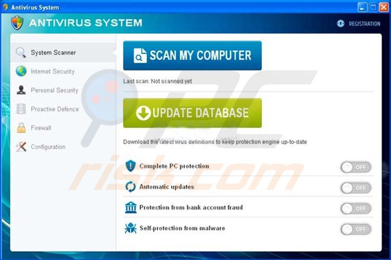 Antivirus System rogue program