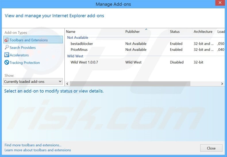 Removing Application Nation ads from Internet Explorer step 2