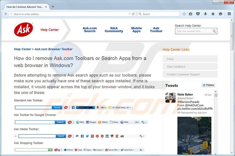 ask social toolbar