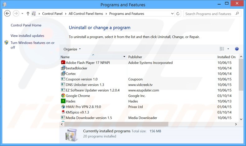 BaselineTV Media Manager adware uninstall via Control Panel