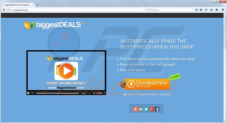 Biggestdeals virus homepage