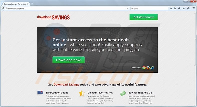 Download Savings homepage