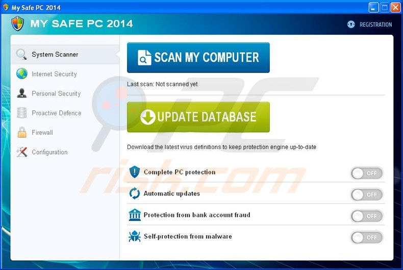 My Safe PC 2014 fake antivirus program