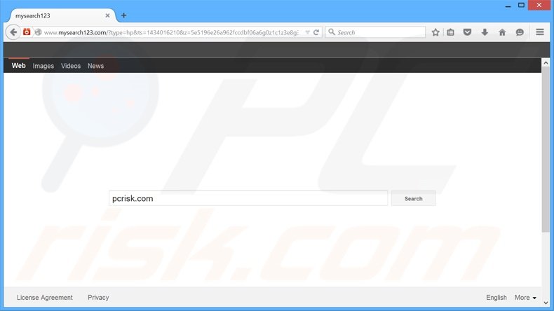 mysearch123.com browser hijacker