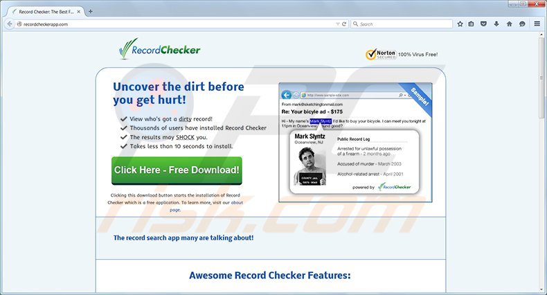 Record Checker potentially unwanted program