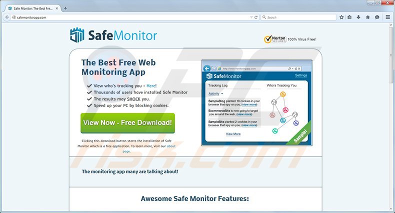 Safe Monitor app homepage
