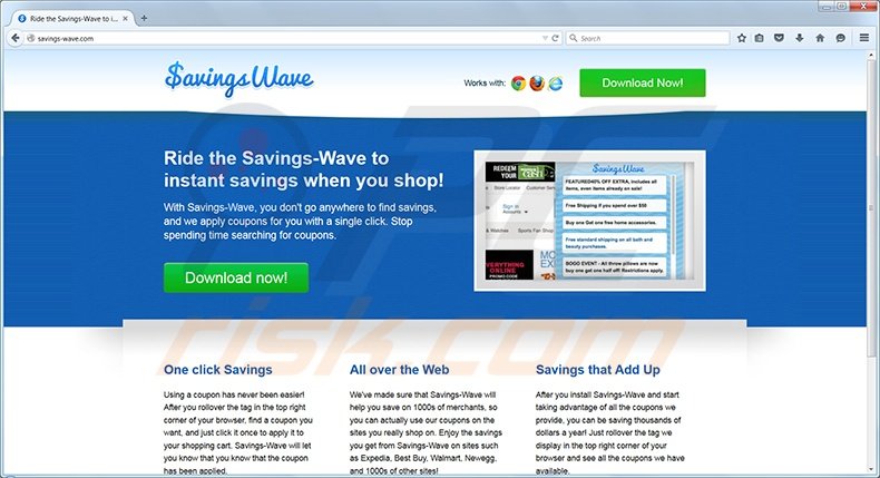 Savingswave virus homepage