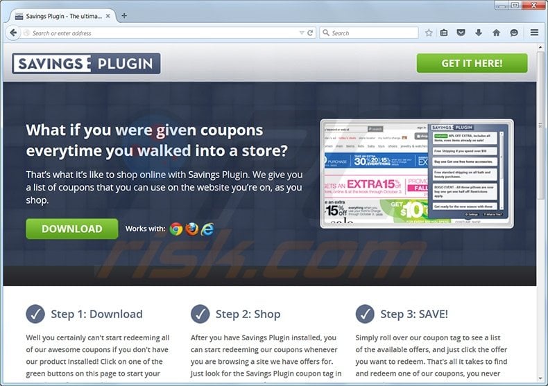 Savings Plugin adware