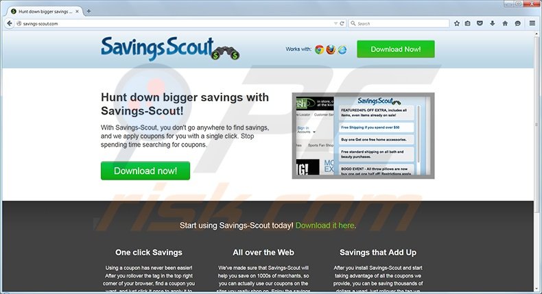 savings scout virus homepage