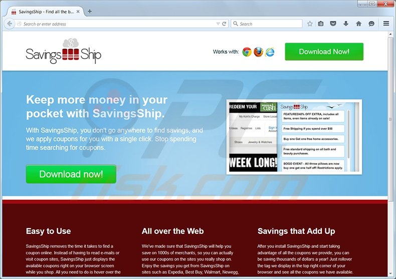 SavingsShip adware