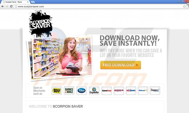 Scorpion Saver virus homepage