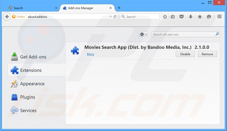 Removing searchbetter.com related Mozilla Firefox extensions