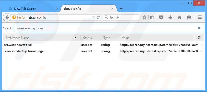Removing search.myinterestsxp.com from Mozilla Firefox default search engine
