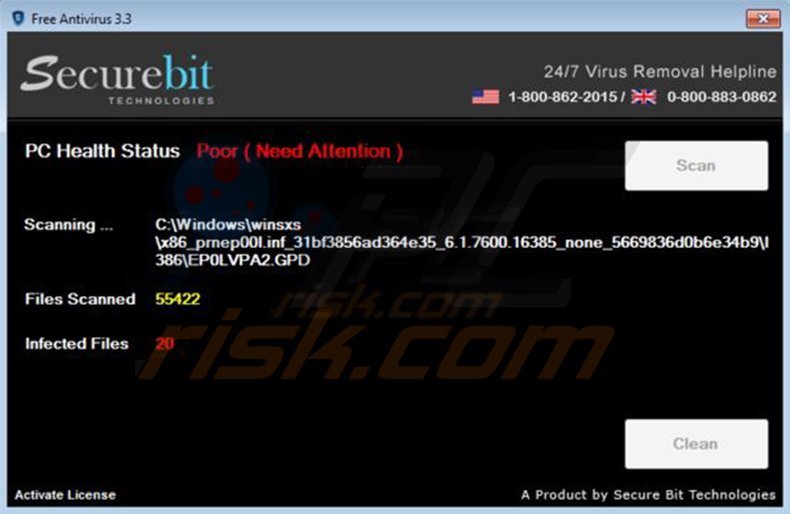 SecureBit Technologies Free Antivirus - fake antivirus program