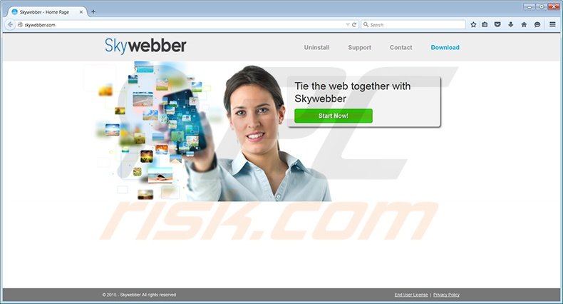 SkyWebber virus homepage