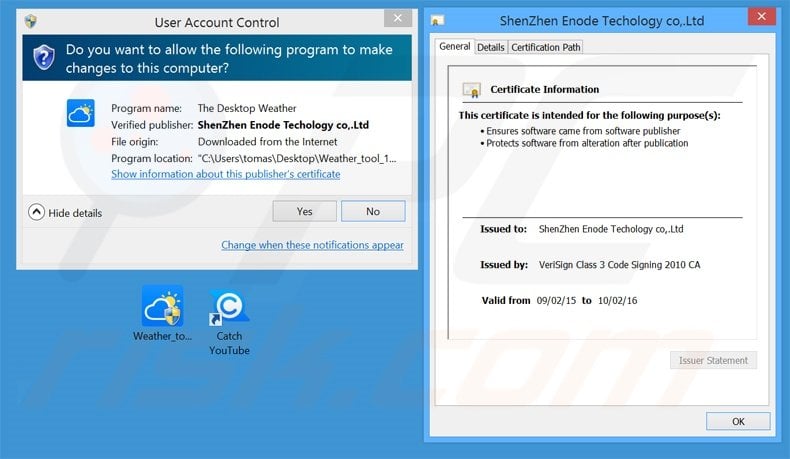 The Desktop Weather adware