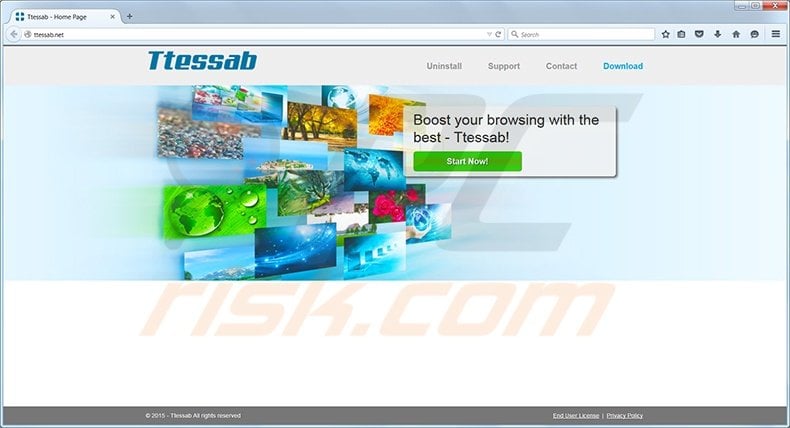 ttessab adware homepage