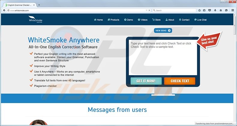 Search.whitesmoke.com redirect virus