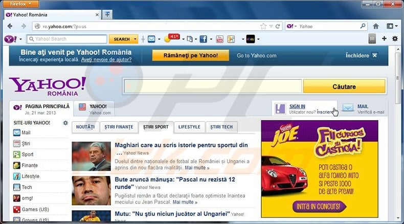 Yahoo toolbar