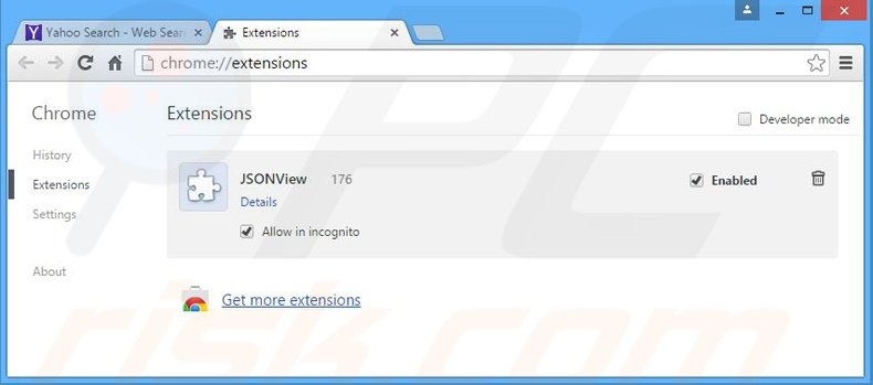 Removing yhs4.search.yahoo.com related Google Chrome extensions