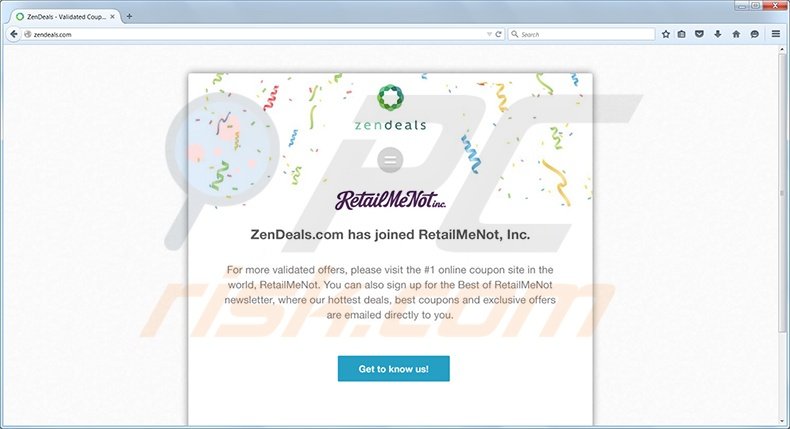 Zendeals virus homepage