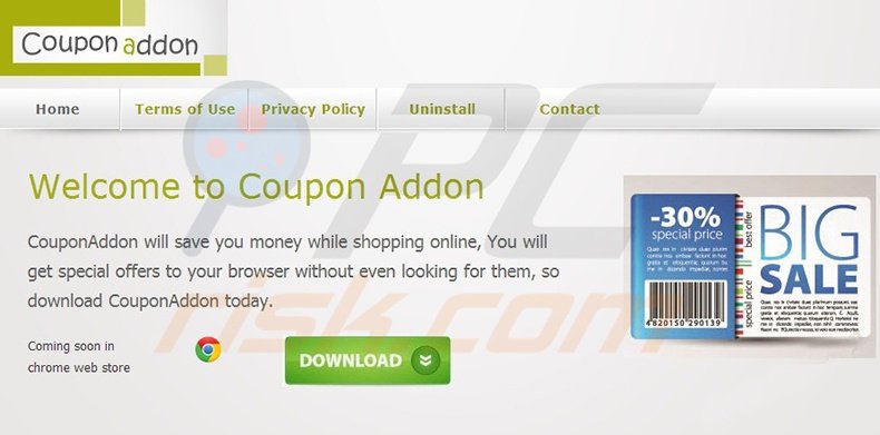 Coupon Addon adware