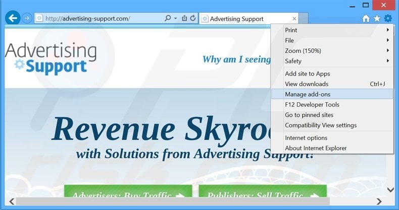 Removing adsupply ads from Internet Explorer step 1