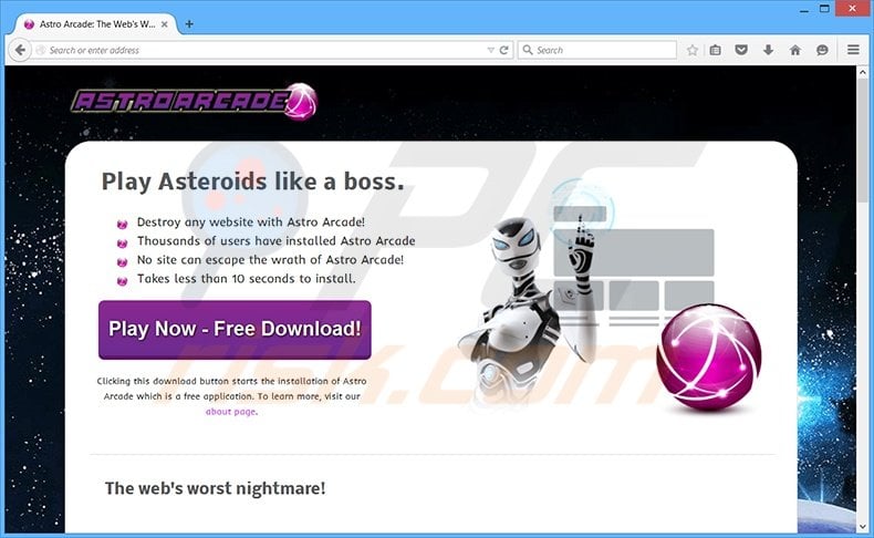 Astro Arcade adware