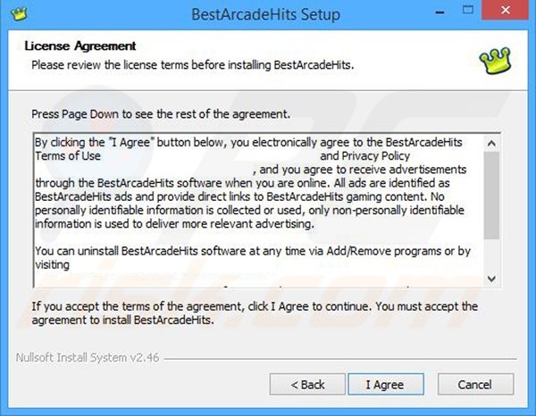 BestArcadeHits adware installation setup