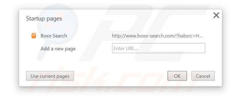 Removing boxo-search.com from Google Chrome homepage