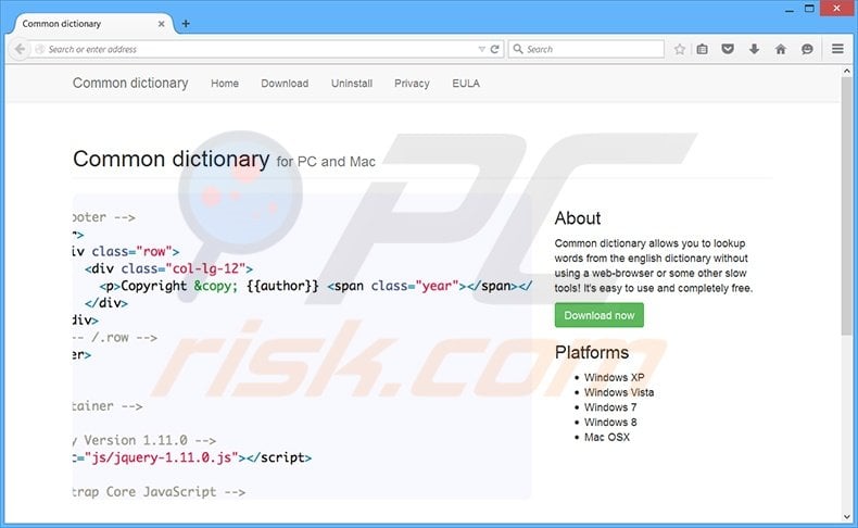 common dictionary adware