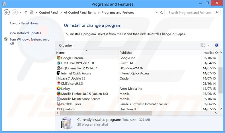 Computer Chair adware uninstall via Control Panel