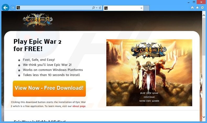 Epic War 2 adware