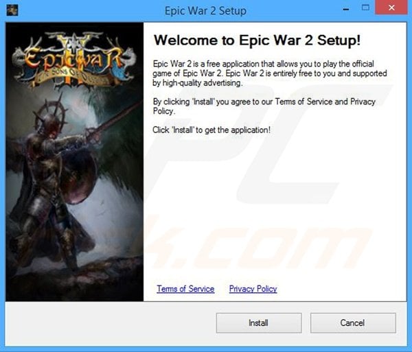 Epic War 2 installation set-up