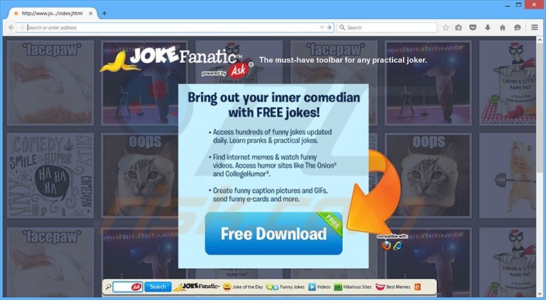 JokeFanatic browser hijacker