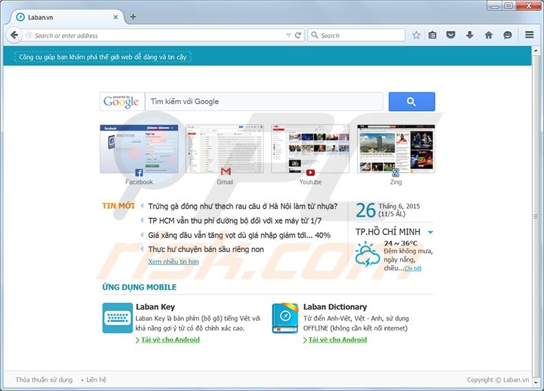 laban.vn browser hijacker