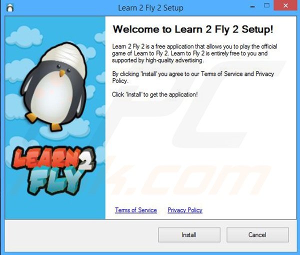 Learn 2 Fly 2 adware installation set-up