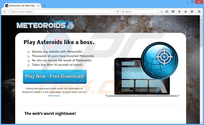 Meteoroids adware