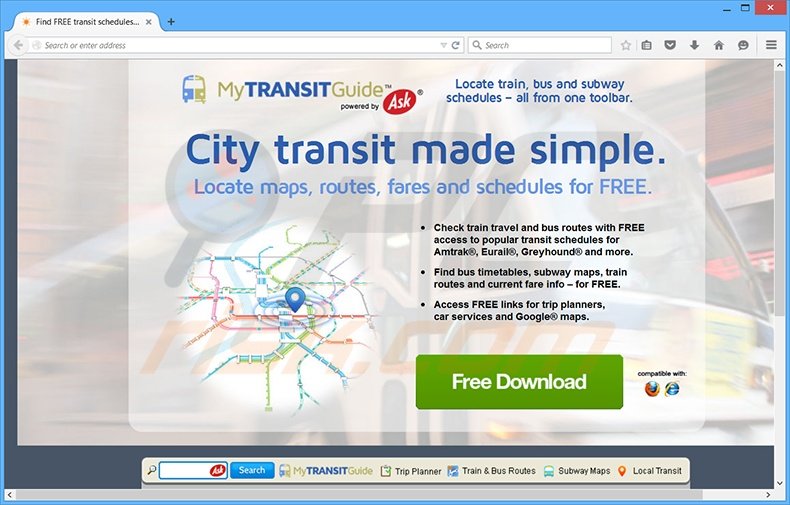 MyTransitGuide browser hijacker