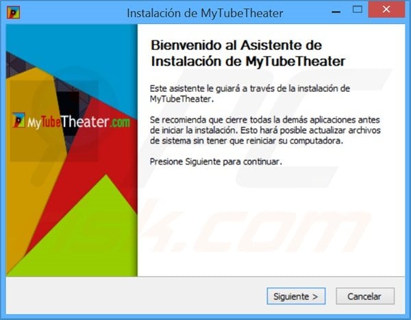 MyTubeTheater adware installation setup