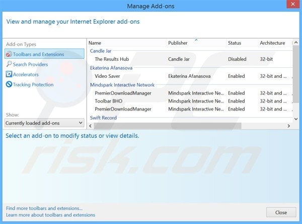 Removing omiga-plus related Internet Explorer extensions